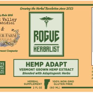 Hemp Adapt tincture with hemp extract, adaptogenic herbs, and medicinal mushrooms by Rogue Herbalist, 2 oz bottle