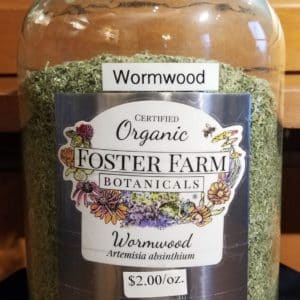 Wormwood Herb, Organic, Vermont Grown, 1oz. bag