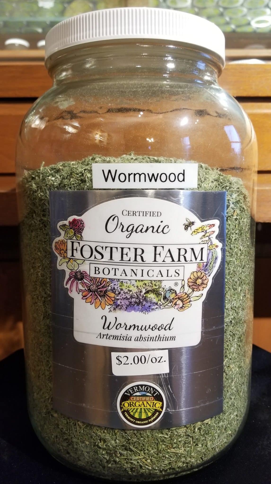 Wormwood Herb, Organic, Vermont Grown, 1oz. bag