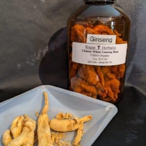 Chinese White Ginseng Roots, Organic, 1oz.