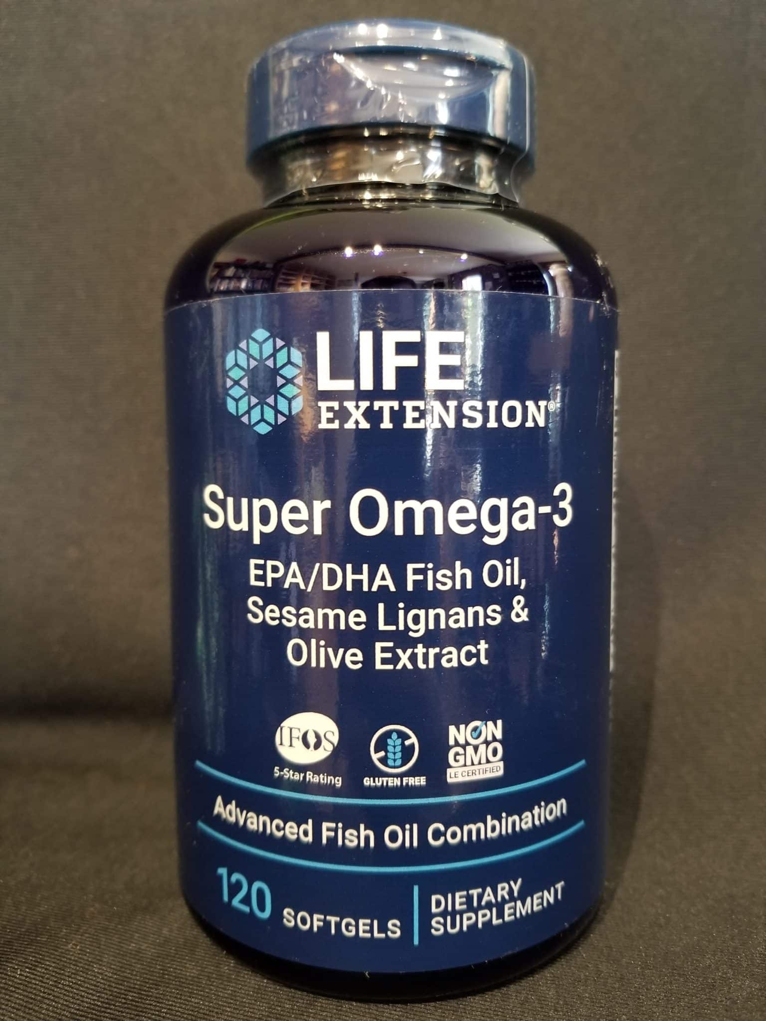 Super Omega-3 EPA/DHA Fish Oil, Sesame Lignans & Olive Extract 120 softgels