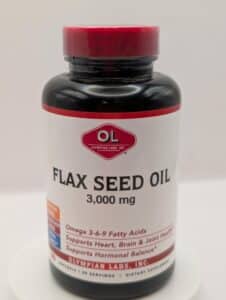 Flax Seed Oil 3000mg Softgels by Olympian Labs – Cold Pressed, High Lignan Omega-3 Supplement