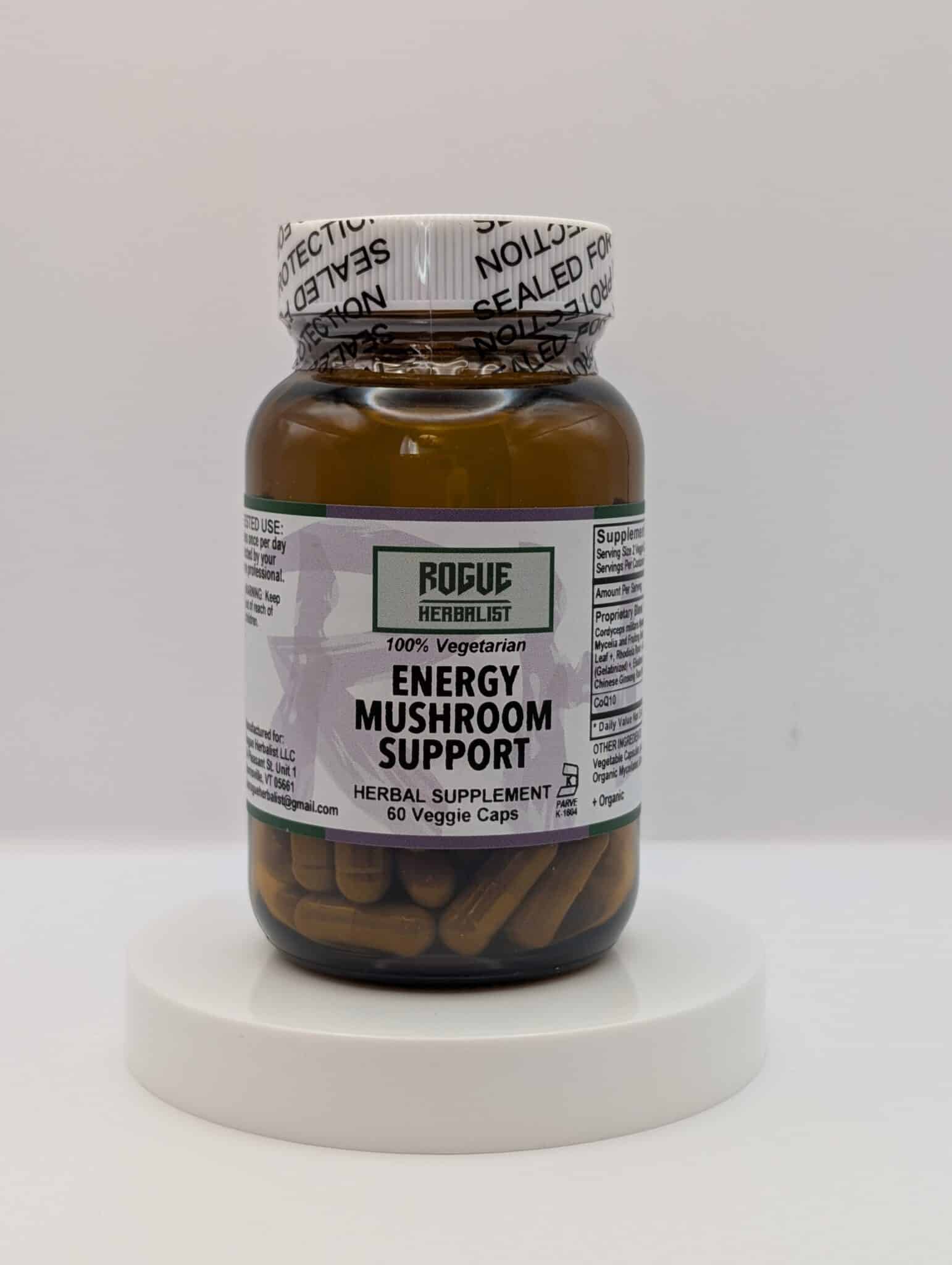 Energy Mushroom Support Capsules – 500 mg – 60 Count